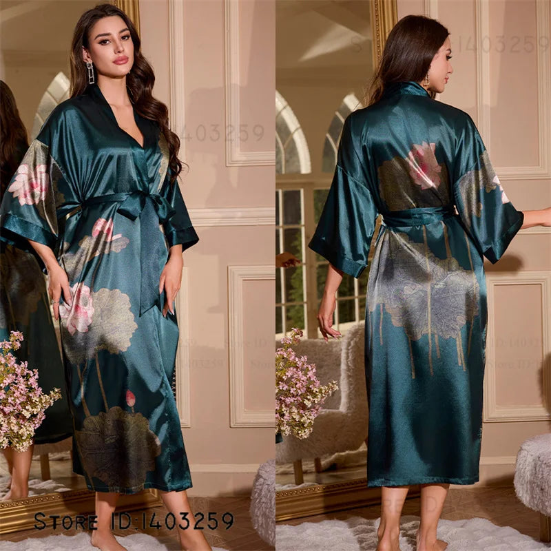 Female Long Robe Loungewear Elegant - Empire P.E