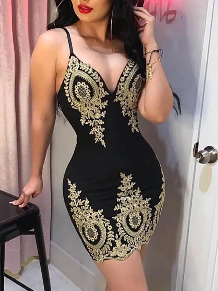 Sexy summer party halter dress Sleeveless slim-fit mini dress with low neck and halter back - Empire P.E