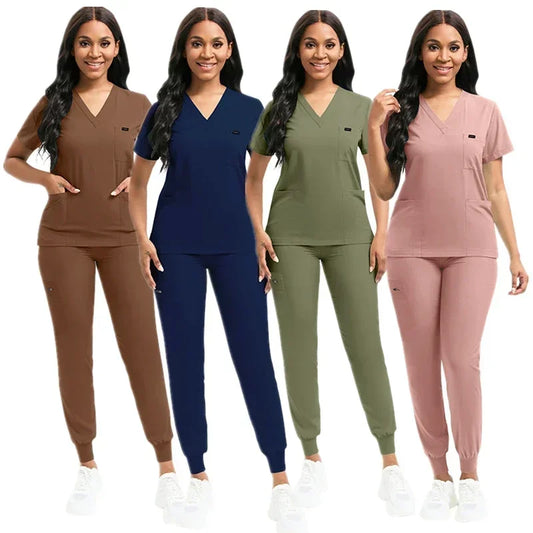 Multicolor Unisex Short Sleeved Scrubs Sets