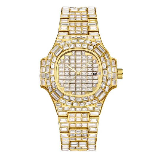 Luxury Men Square Diamond Wristwatch - Empire P.E
