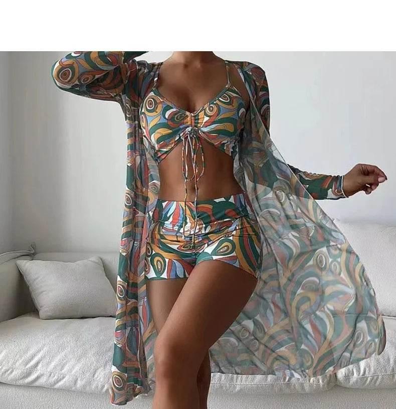 Summer Print Swimsuits Tankini Sets Female Swimwear Sports Beach Wear Two-Piece Bathing Suit Girls Pool Women Swimming Suit 2025 - Empire P.E