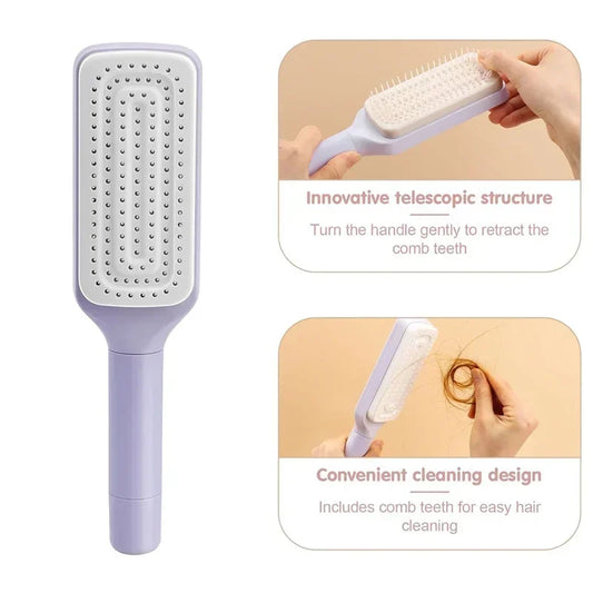 Automatic Cleaning Rotating Lifting Hair Comb