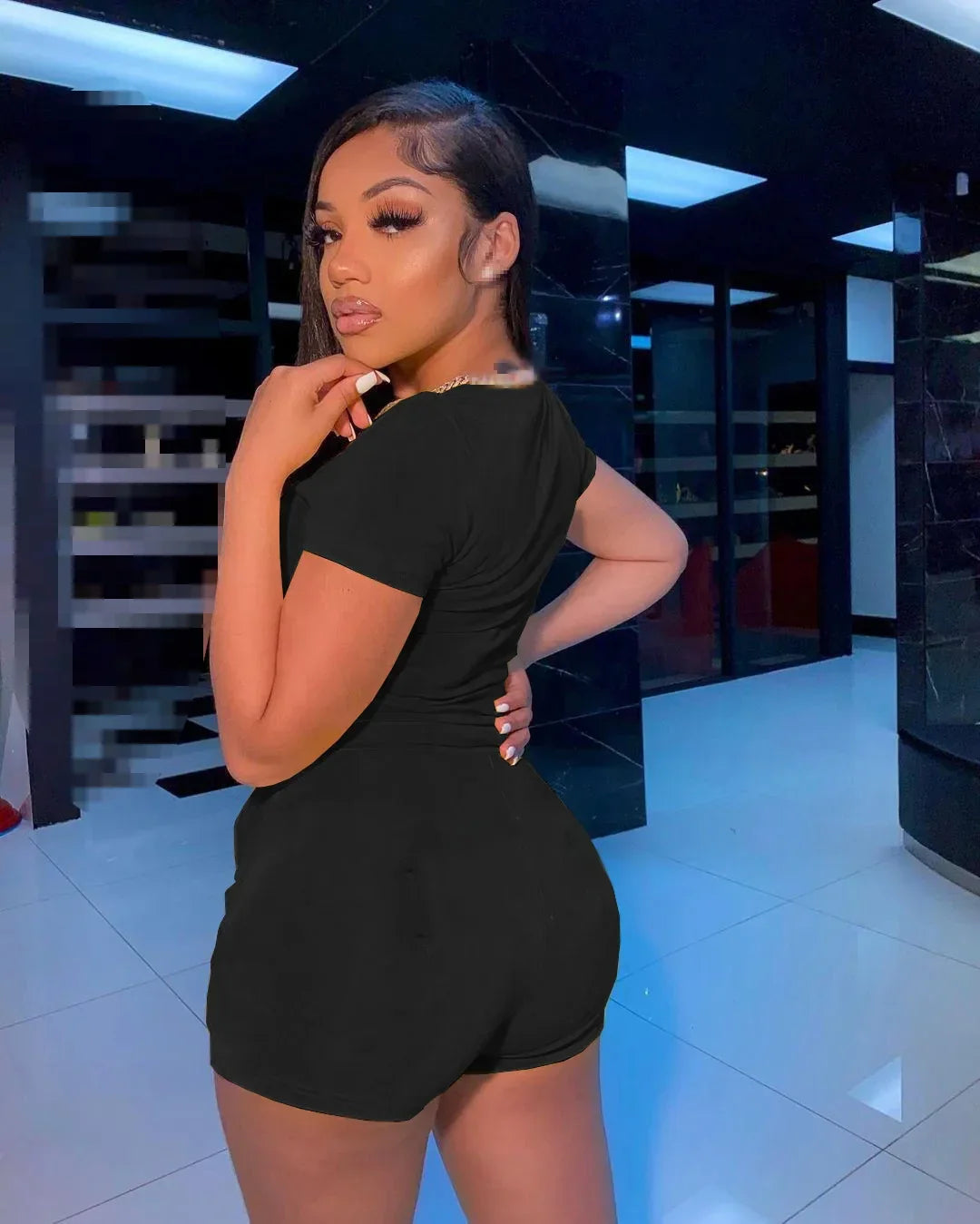 2 piece outfit shorts sets crop top - Empire P.E