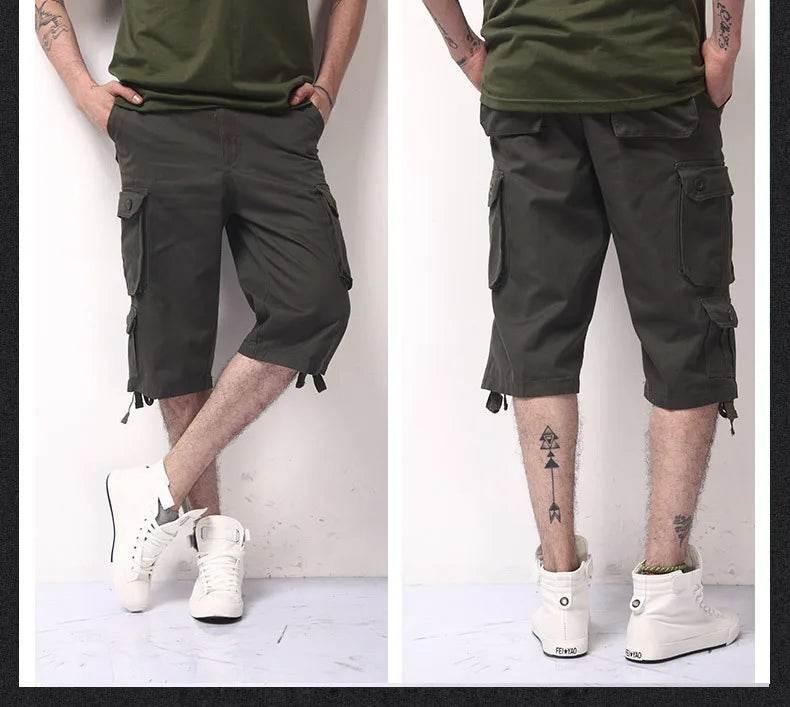 New Men's Trend Loose Large Size Cotton Shorts Multi Pocket - Empire P.E