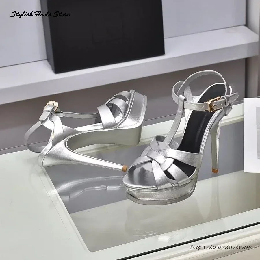 Classics Leather Platform Straps Stilettos - Empire P.E