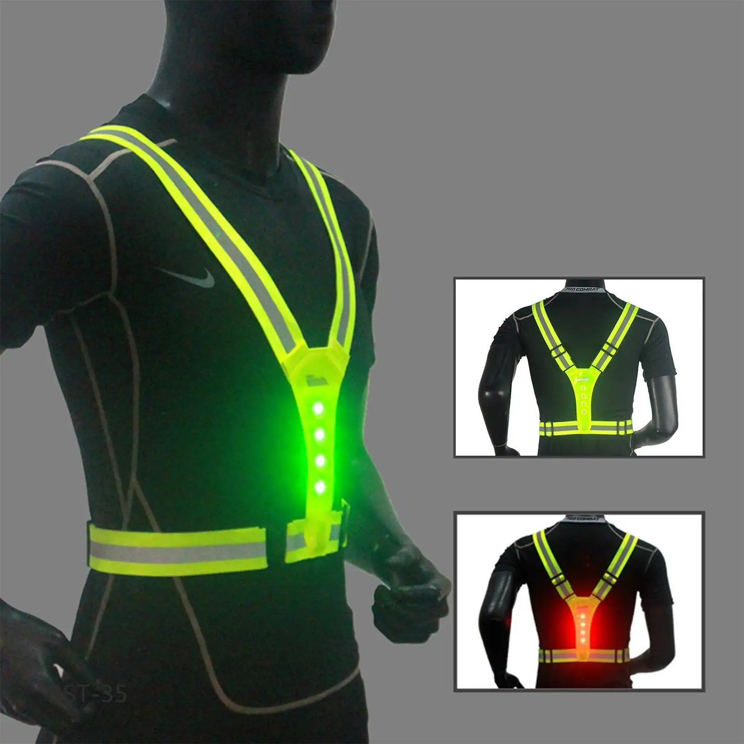 LED Running Vest Reflective Glowing