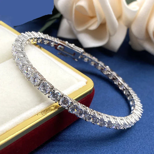 3mm 4mm 5mm 6.5mm Moissanite Tennis Bracelet Original s925 Sterling Silver - Empire P.E