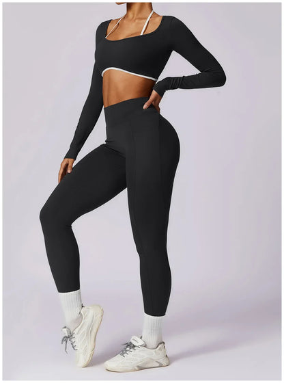 Yoga Set 2PCS Women Sportswear Push Up Workout Clothes - Empire P.E