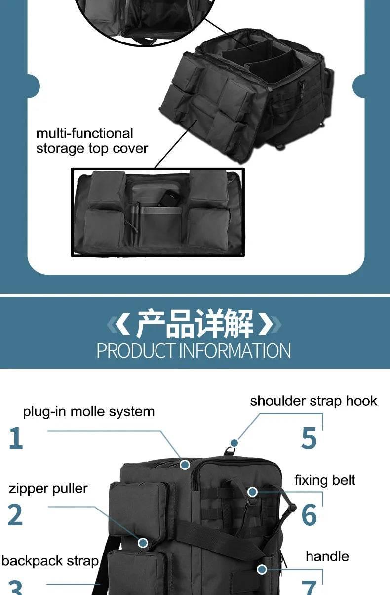 55L Luggage Duffel Bag Camping Backpack Tactical Large Bags Men's Hiking Travel Mountaineering Trip Utility Gym Weekend Duffle - Empire P.E