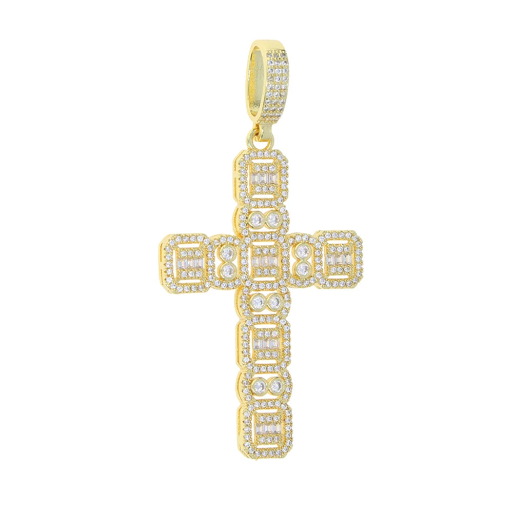 Iced Out Cross Pendant Necklace