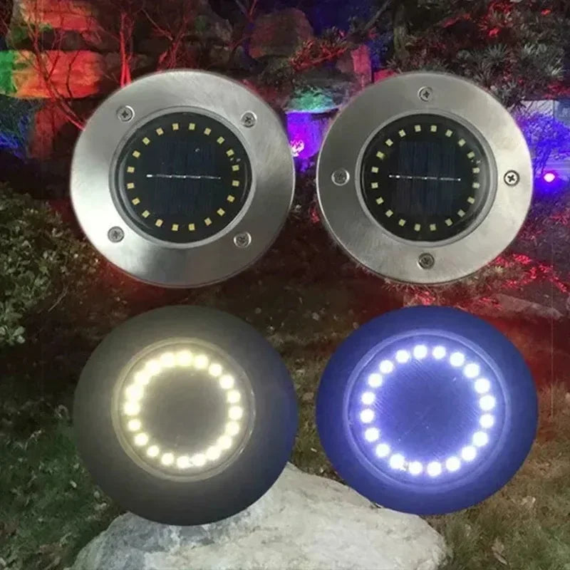 8/20LED Solar Power Disk Light Outdoor Garden Solar Underground Light - Empire P.E