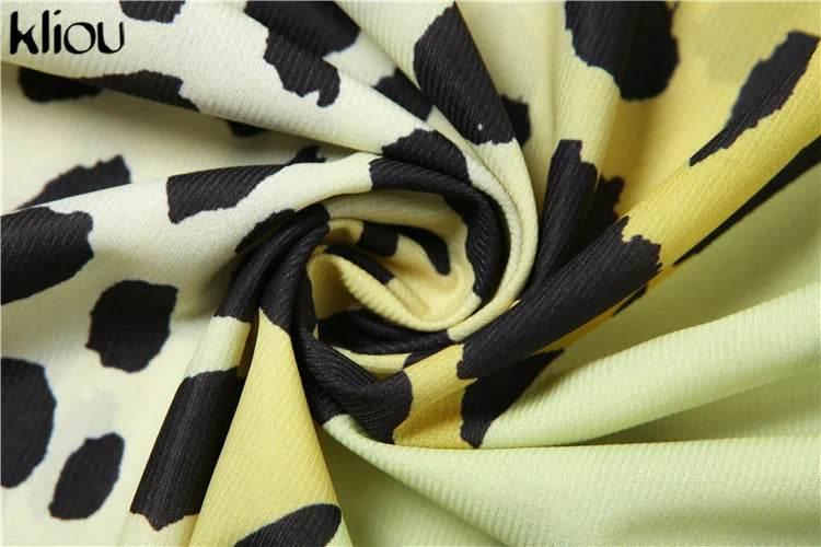 kliou Point Print Irregularly Maxi Dress Women Cross Halter Bandage Hollow Backless Fashion Vestidos Female Evening Party Wear - Empire P.E