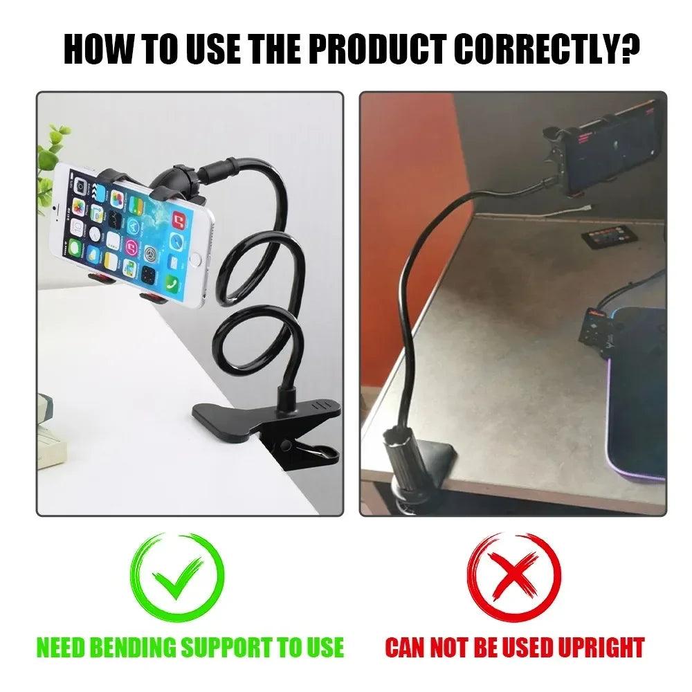 Mobile Phone Holder Flexible Adjustable Cellphone Holder Clip Support Telephone Home Bed Desktop Mount Bracket Smartphone Stand - Empire P.E