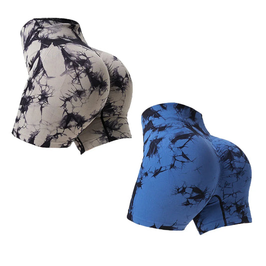 2/4Piece Tie Dye  Push Up Shorts