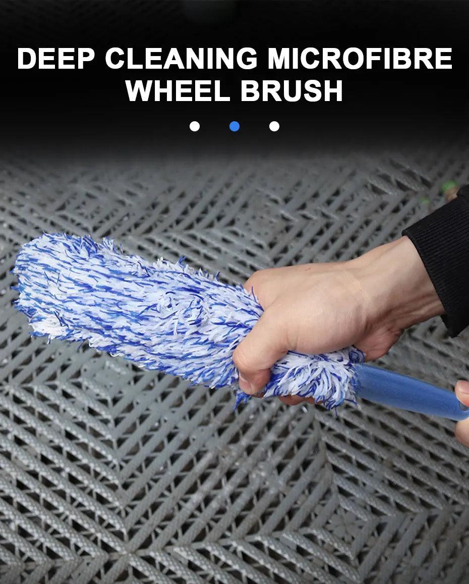 SEAMETAL Car Wheel Tire Rim Cleaning Brush Portable Plush Car Wheel Hub Brush Washing Tool Car Detailing Care Dust Removal Brush - Empire P.E