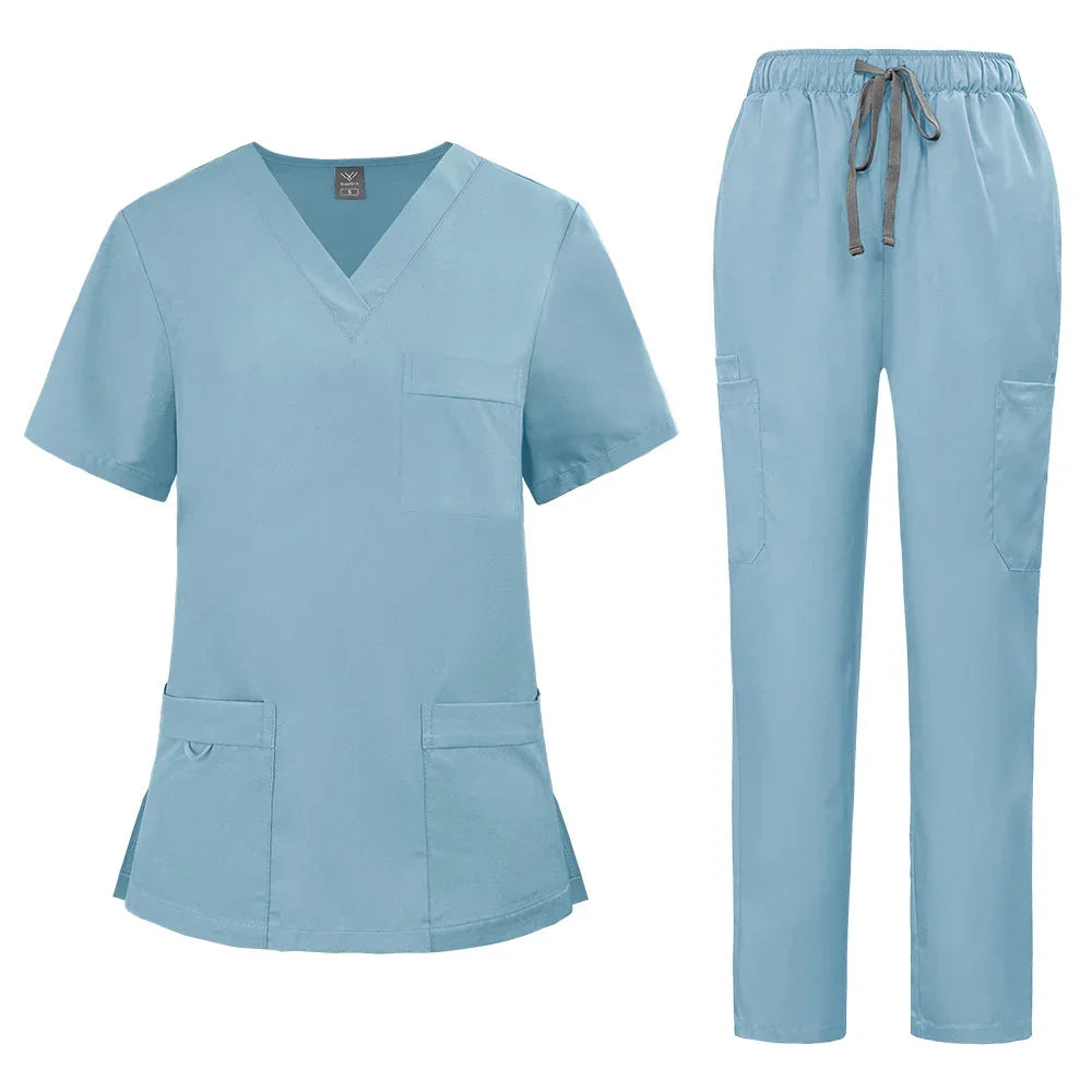Uniform Unisex Elastic Scrubs Top Pants 2-piece Set - Empire P.E