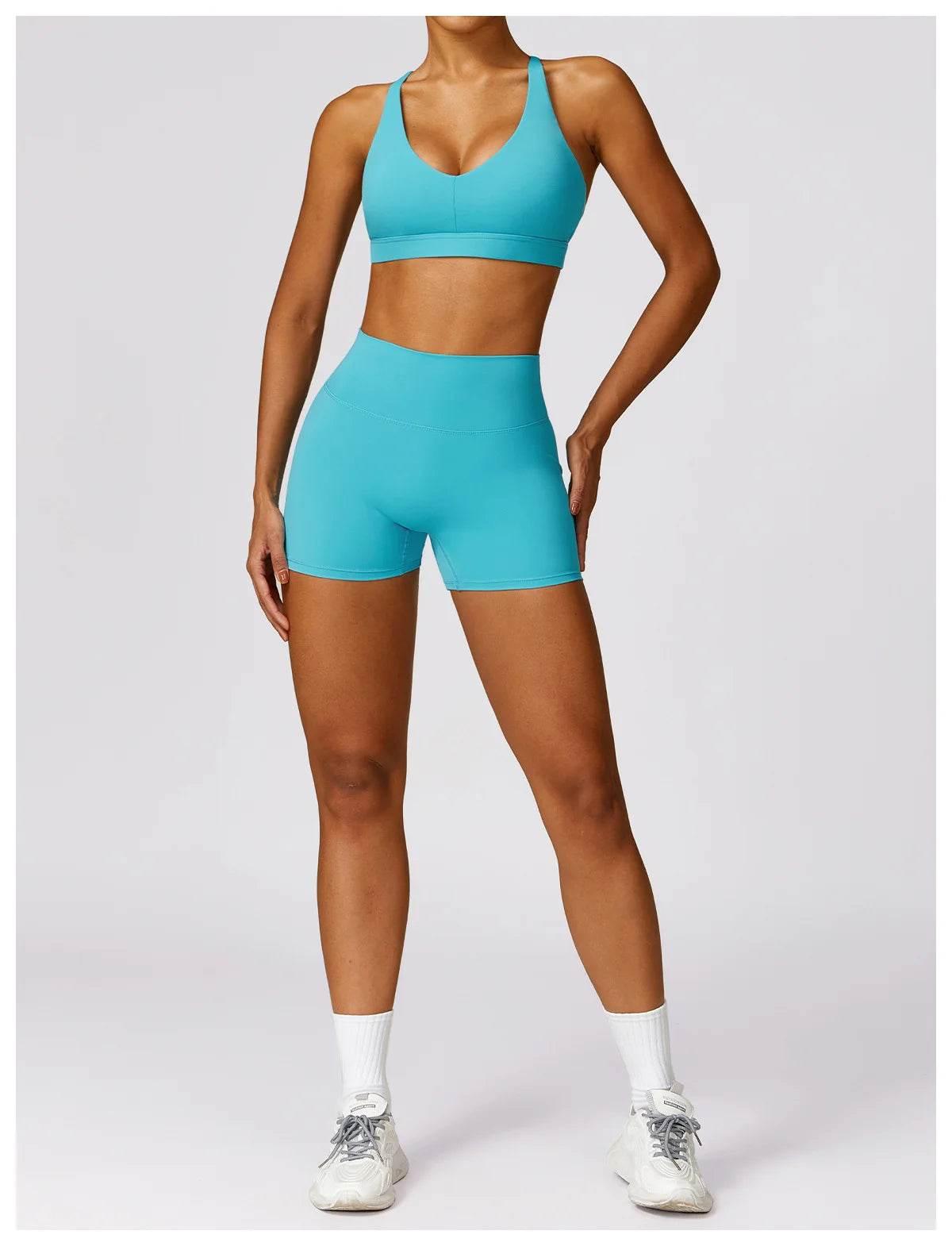 New Women Yoga Shorts High Waist Beautiful Buttocks Gym Sexy Feel V-shaped Shorts Sports Fitness Tights Push up Run Leggings - Empire P.E