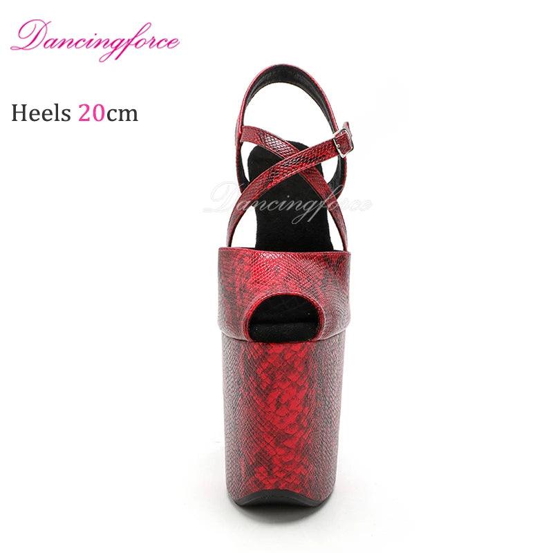 20CM/8inches Snake Print Stripper Pole Dance Shoes - Empire P.E