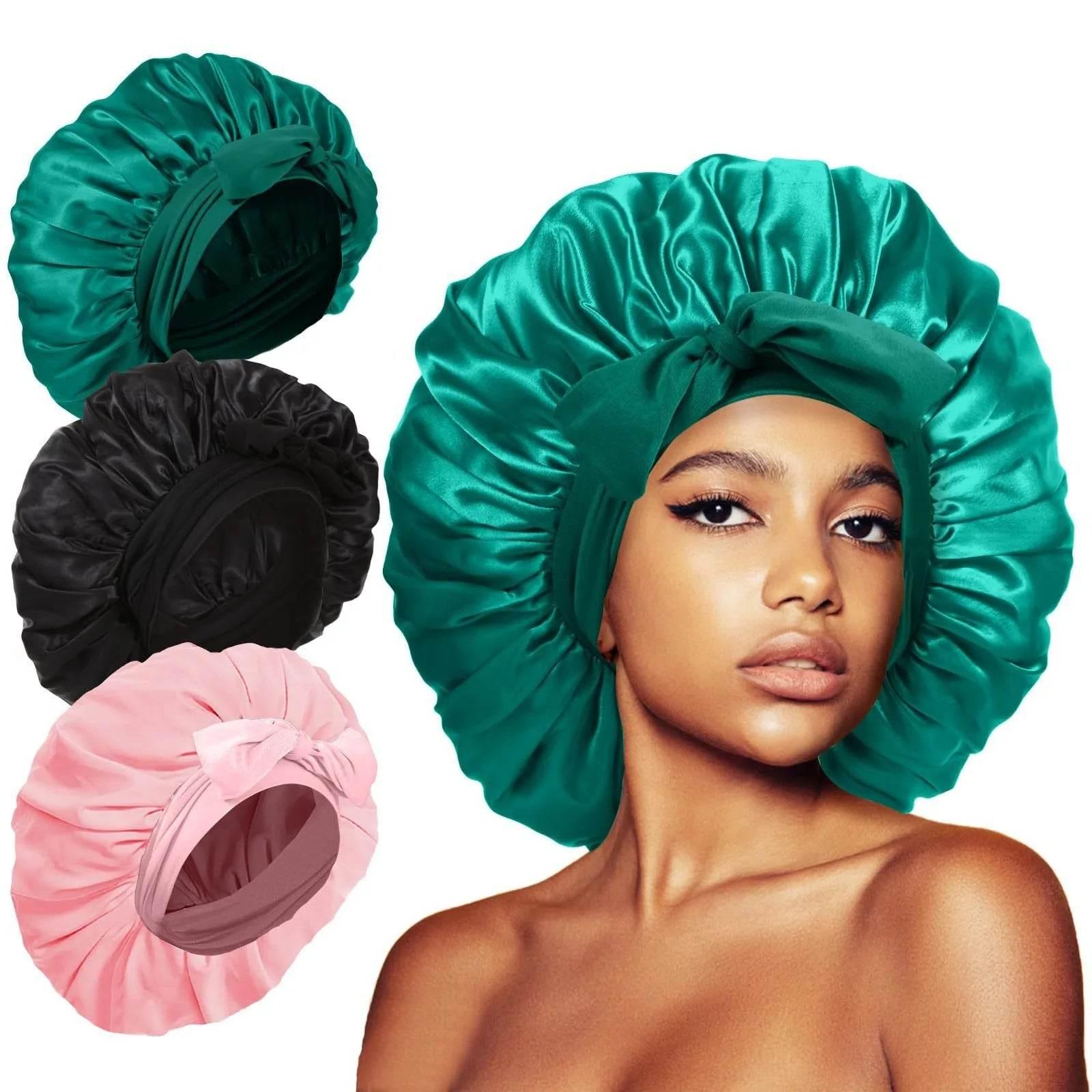 Adjustable Satin Silk Bonnet with Tie Band for Women - Empire P.E