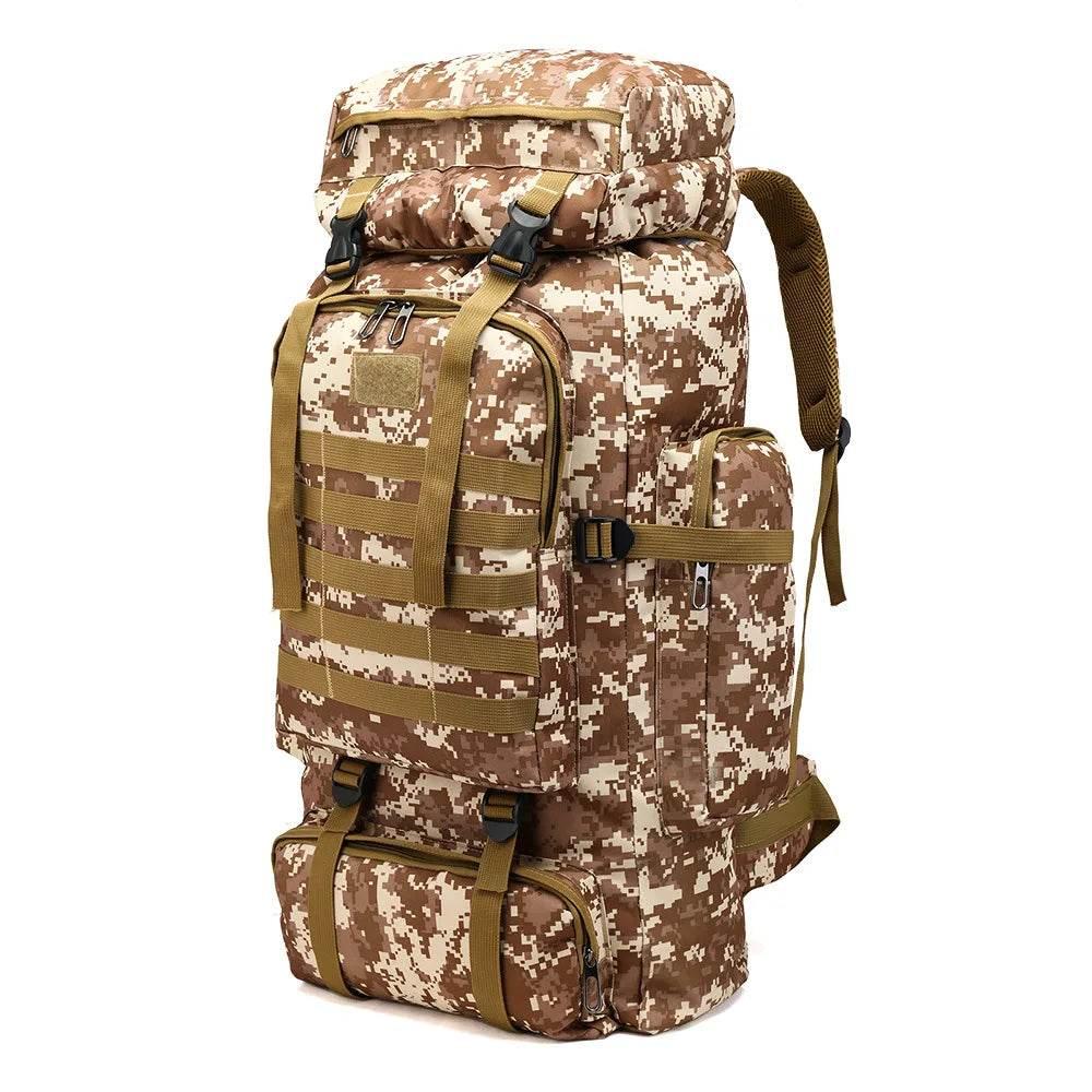 80L Waterproof Molle Camo Tactical Backpack Military Army Hiking Camping Backpack Travel Rucksack Outdoor Sports Climbing Bag - Empire P.E