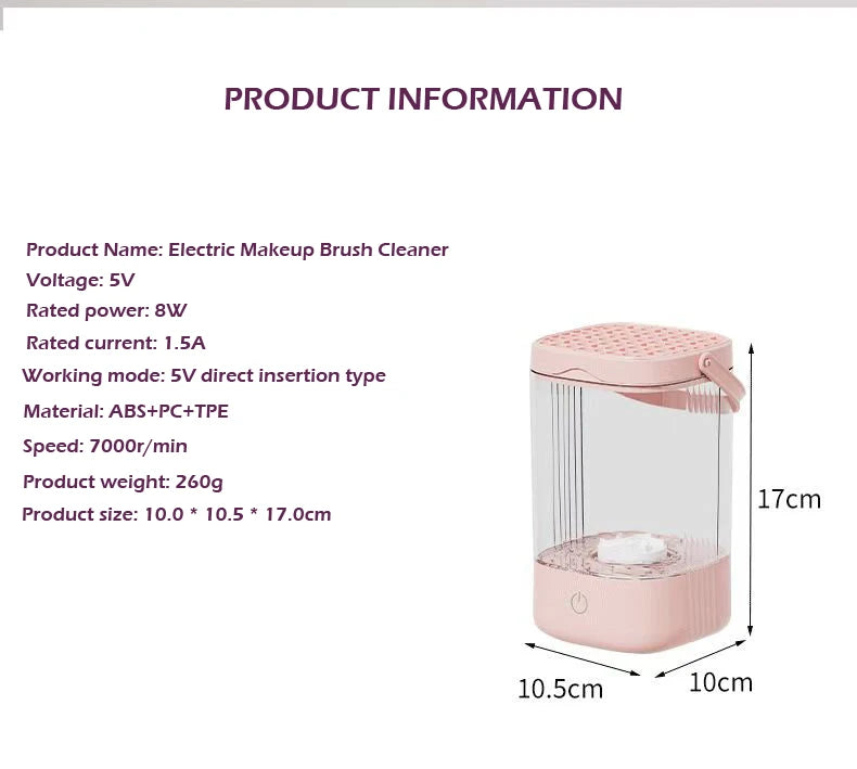 USB Plug Portable Electric Makeup Brush Cleaner Rechargeable