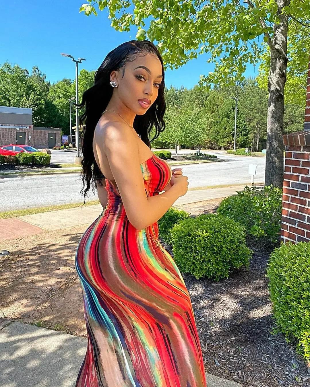 Spring And Summer Dresses For Women Chest Wrap Printed Off Shoulder Bandage Slim Sexy Long Dress 2023 New Fashion party MsChuh - Empire P.E