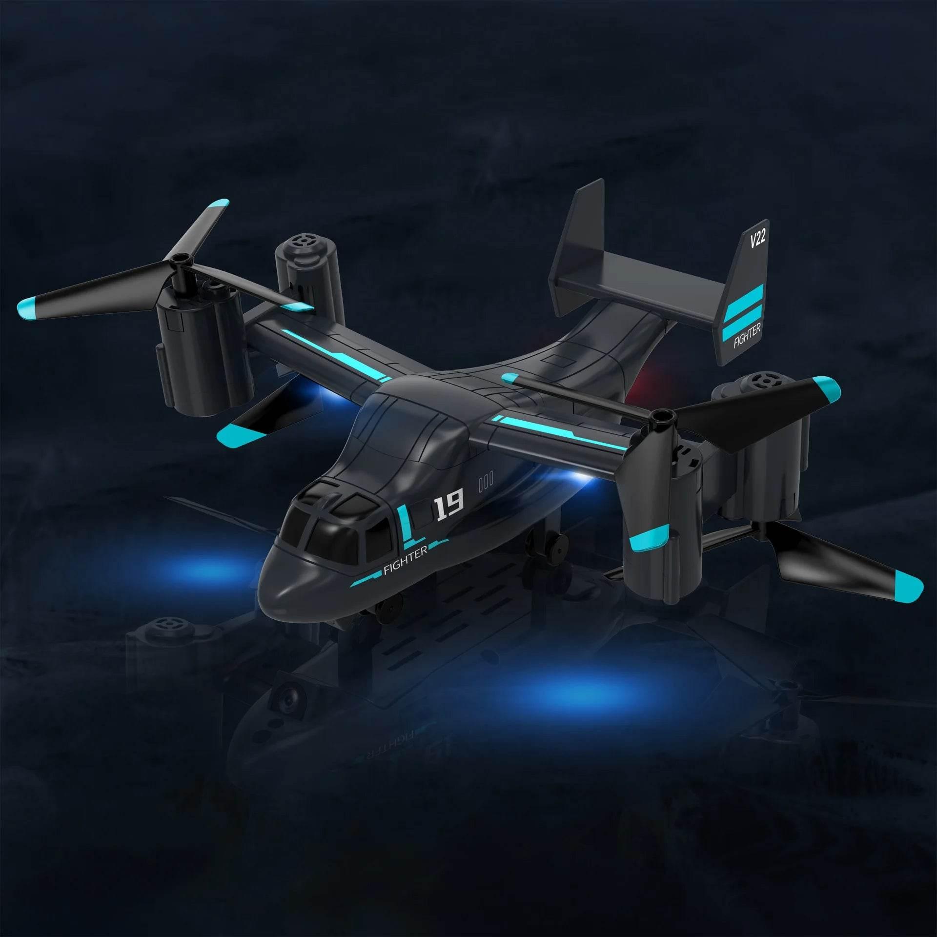480P Remote Control Helicopter Drone Fighter Uav Land Air Mode Aircraft Brushless Motor Rc Aircraft for Children Kids Plane Toys - Empire P.E