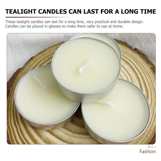 50 Pcs Small Tea Light Round Scented Candles Posing
