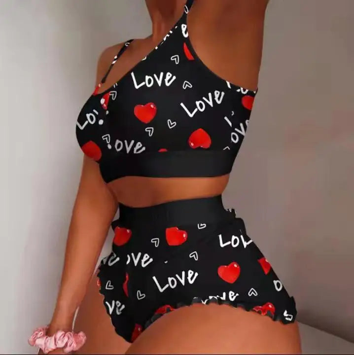 2 Pieces Set Women's Pajama Shorts