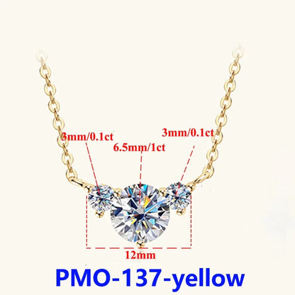 D Color Women Moissanite Pendant s925 Silver Yellow Full Moissanite Necklace - Empire P.E