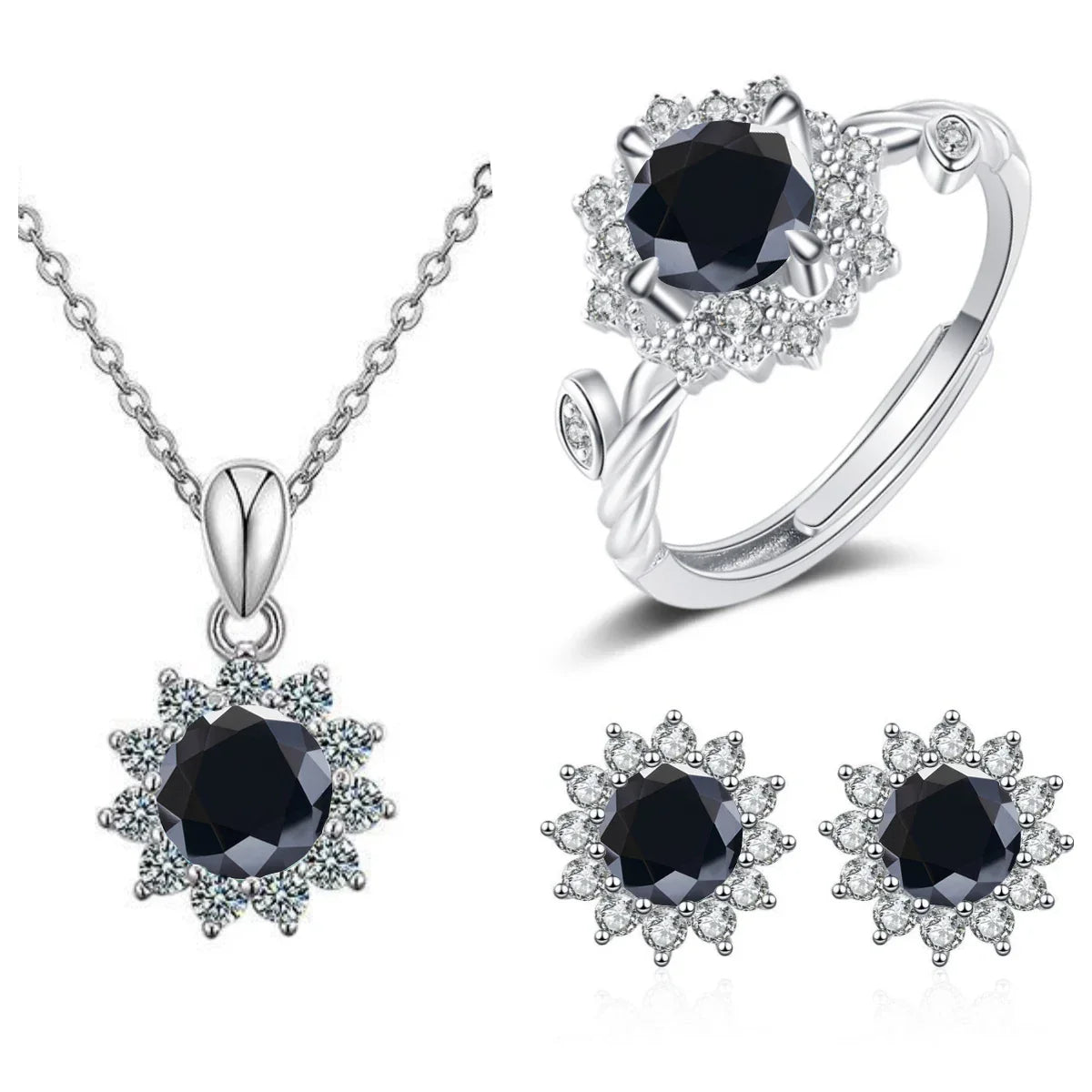 4CTW Moissanite Jewelry Set 925 Sterling Silver - Empire P.E