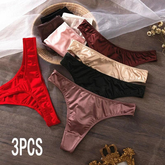 3PCS Ice Silk Seamless Skin-friendly Breathable Briefs Women Underwear - Empire P.E
