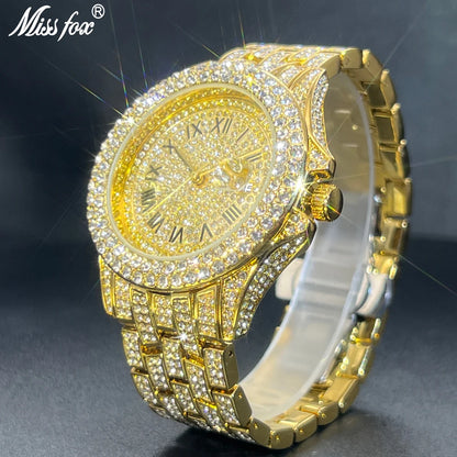 Men's Luxury Gold Hip Hop Diamond Quartz Watches