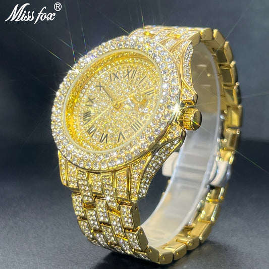 Men's Luxury Gold Hip Hop Diamond Quartz Watches