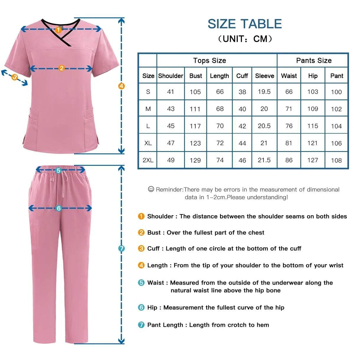 Solid Color Breathable Nursing Scrubs Women Uniforms - Empire P.E