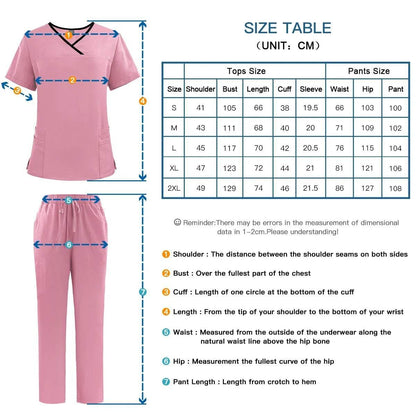 Solid Color Breathable Nursing Scrubs Women Uniforms - Empire P.E