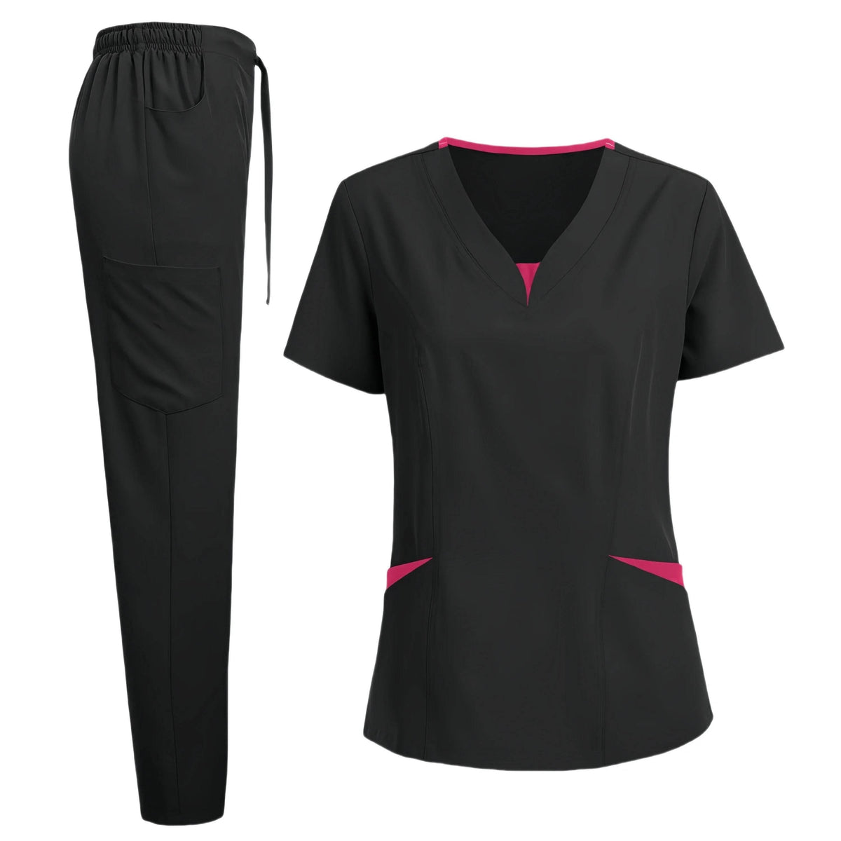 Scrub Set for Women Nurse V Neck Plus Size Scrubs Tops and Pants - Empire P.E
