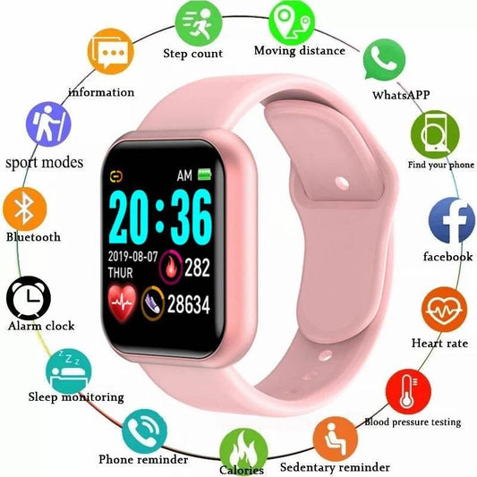 Multifunctional Smart Watch Men Women Bluetooth Connected Phone Music Fitness Sports Bracelet Sleep Monitor Y68 Smartwatch D20 - Empire P.E