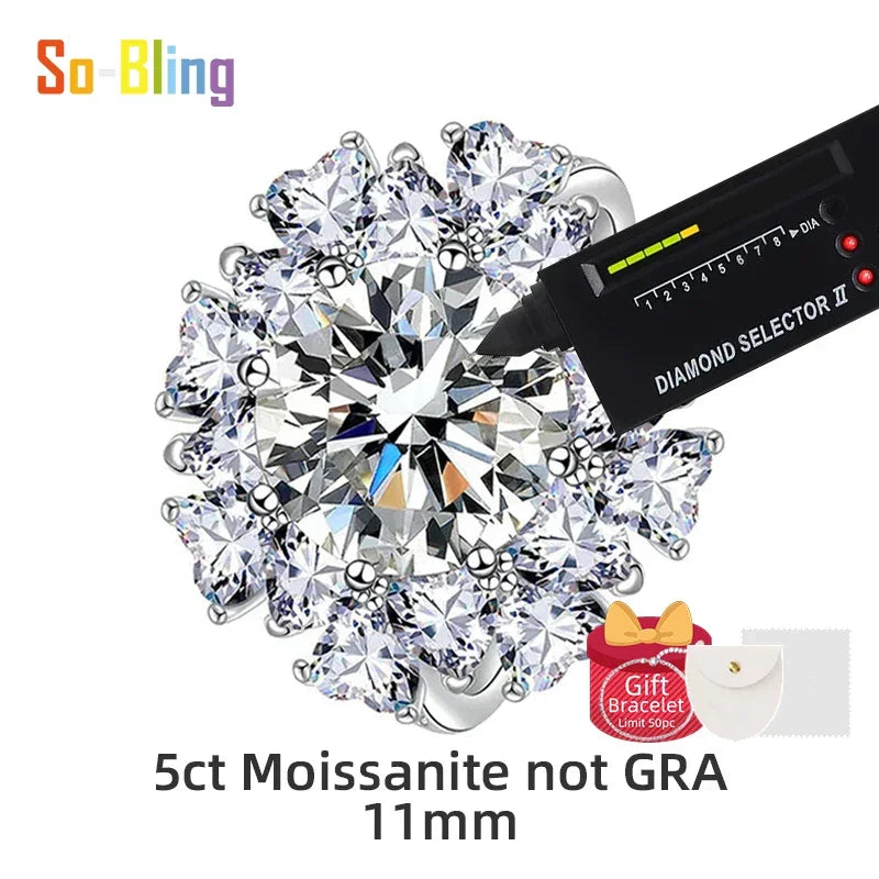 5ct Moissanite Rings 925 Sterling Silver Ring - Empire P.E