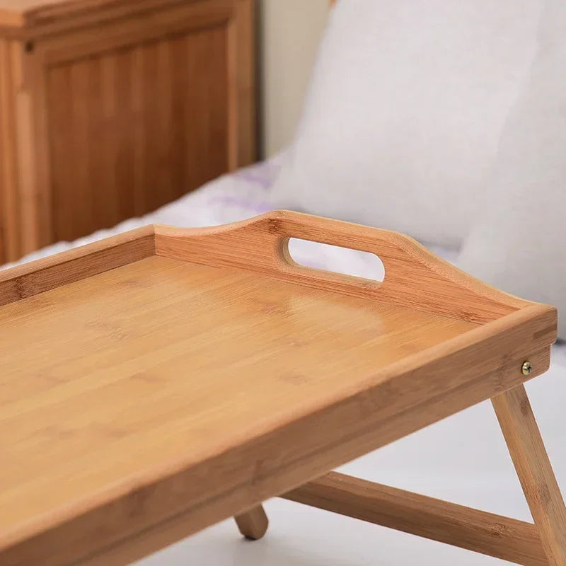 Bamboo Bed Tray Table with Folding Legs Handle - Empire P.E