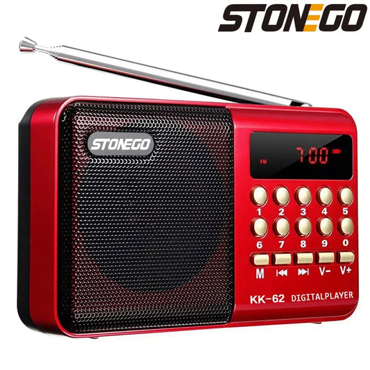 2 size Mini Portable Radio Handheld Rechargeable Digital FM USB TF MP3 Player - Empire P.E