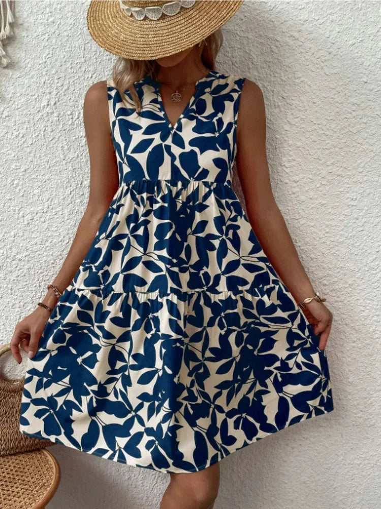Women Boho Print Mini Dress Summer Elegant - Empire P.E