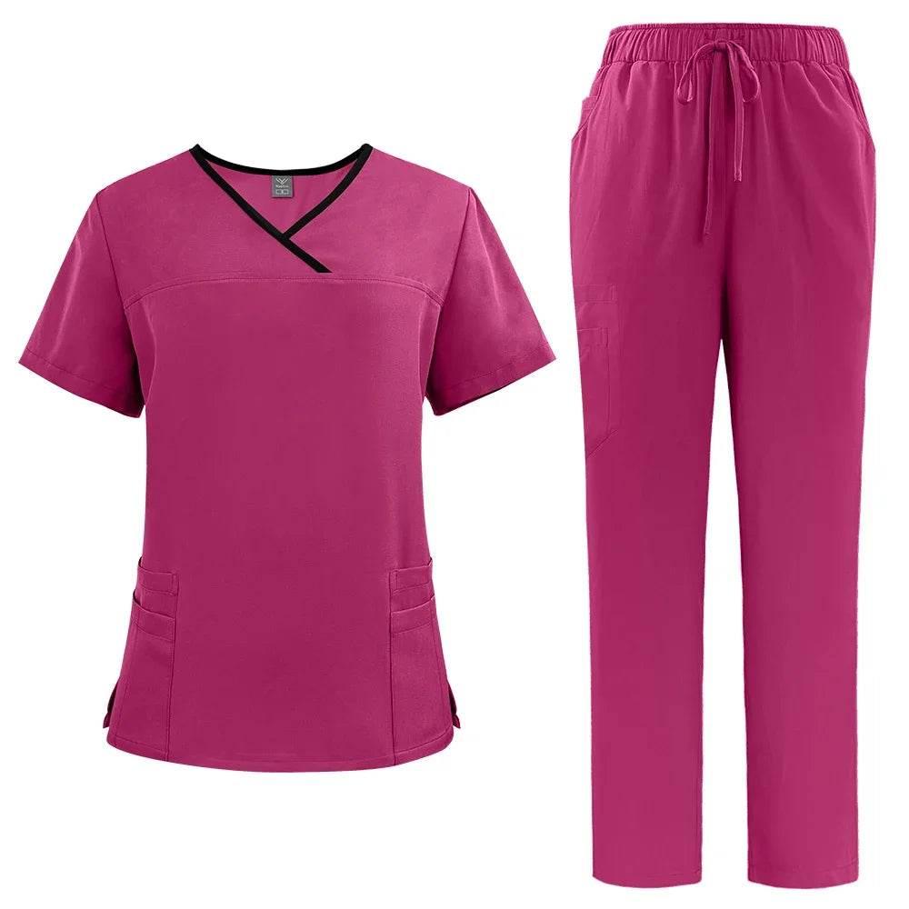 Solid Color Breathable Nursing Scrubs Women Uniforms - Empire P.E