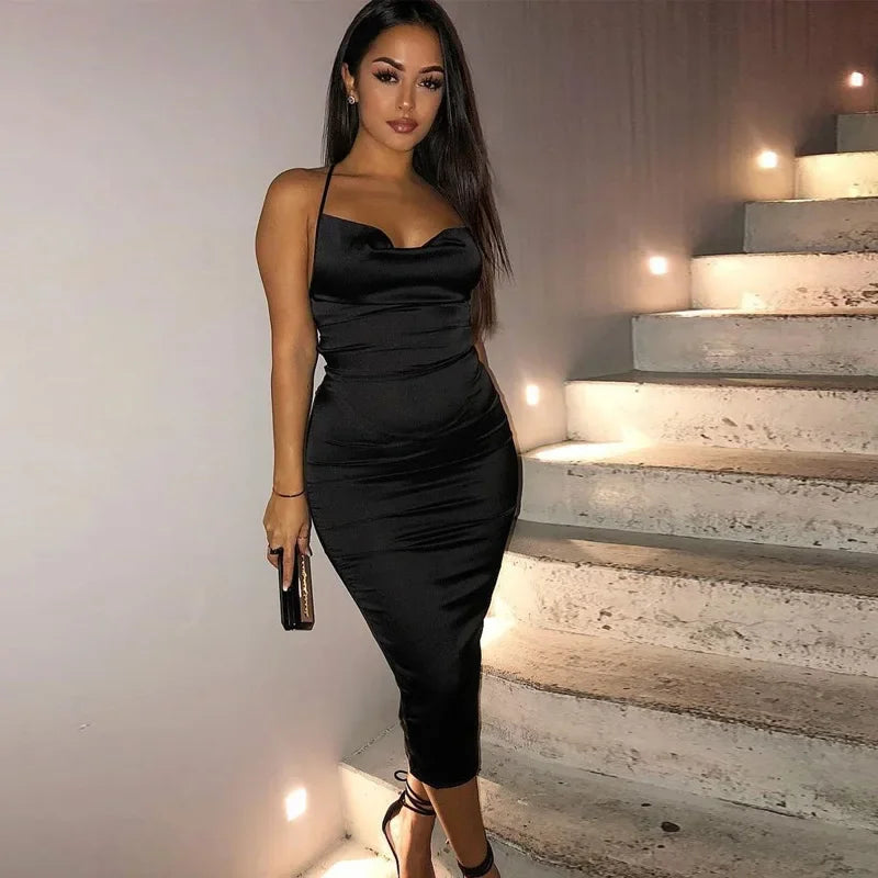 Long Midi Dress Backless Elegant Outfit - Empire P.E
