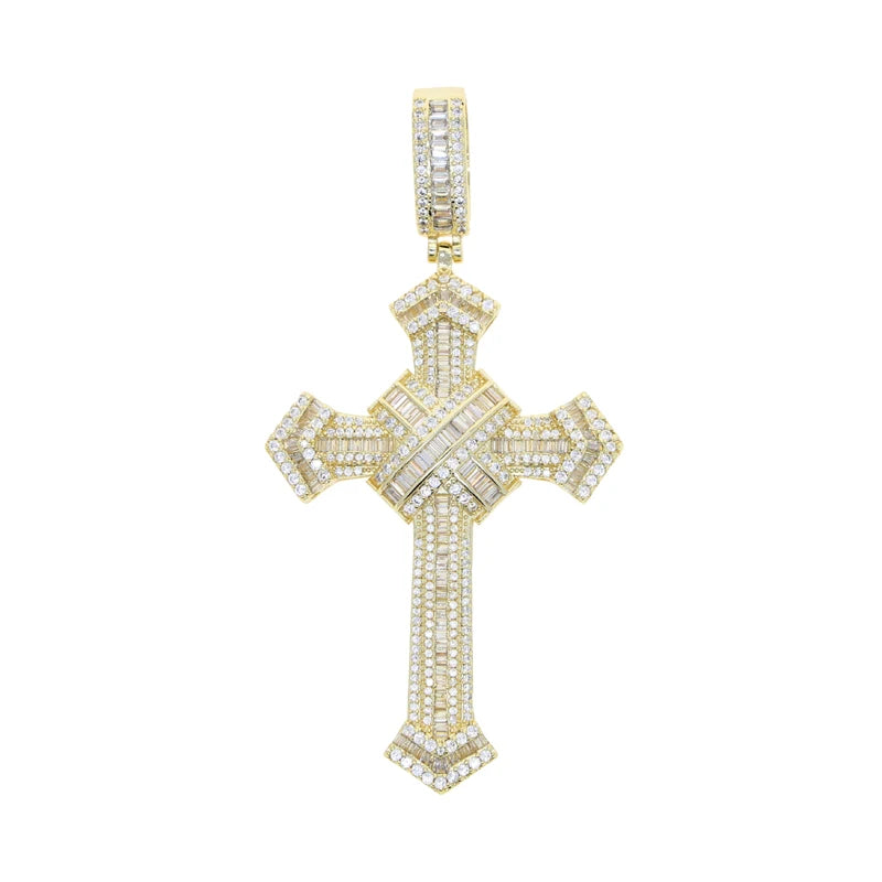 2025 New Cross Pendant Iced Out Zircon Necklace