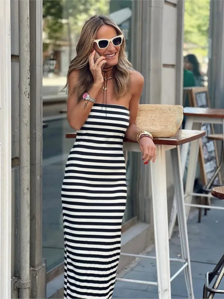 New Summer Women Dress Casual Sleeveless Slash Neck - Empire P.E