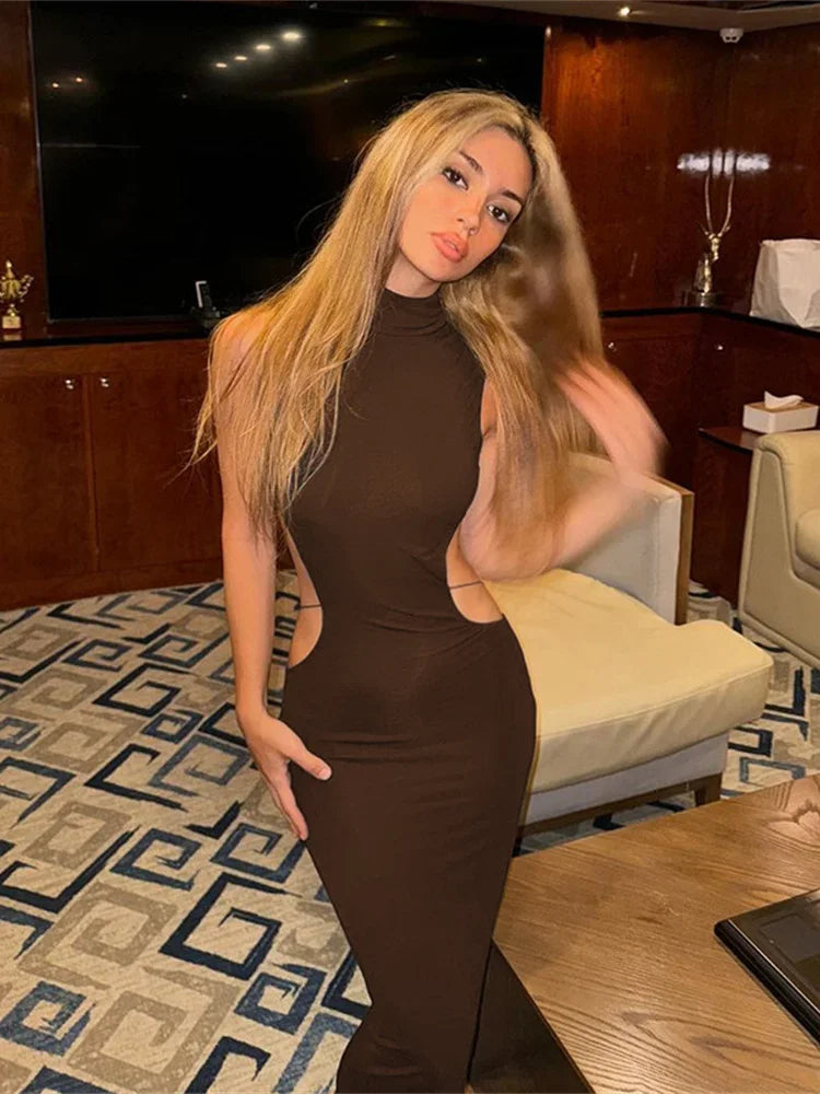 Cross Bandage Dress Women Y2K Butterfly Metal Hollow Backless - Empire P.E