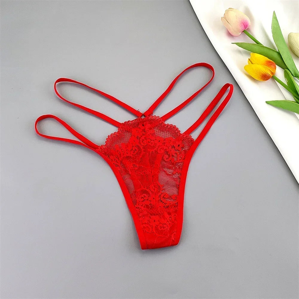 3 Pcs Lace Thin Strap Thong Women Low Waist - Empire P.E
