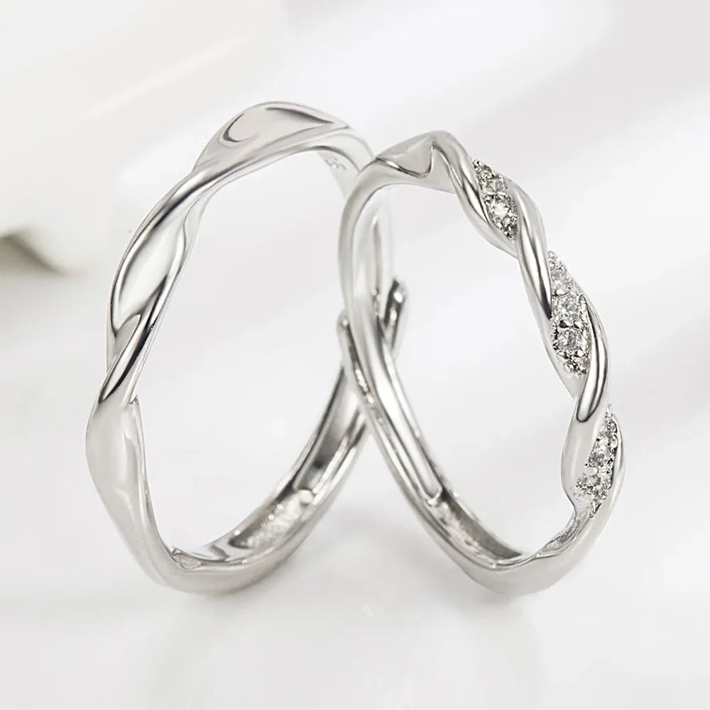 NEW 925 Sterling Silver Moissanite Diamond Couple Rings - Empire P.E