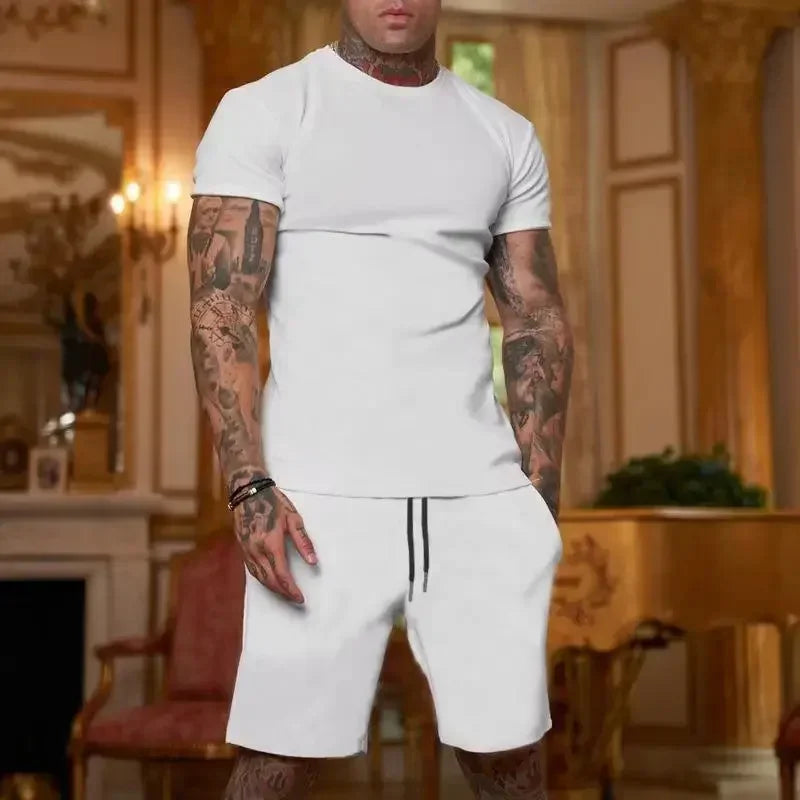 summer outdoor sports suit men's  two-piece set tracksuit